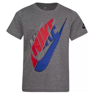 Nike Kids Gray Tee with Red and Blue Graphic